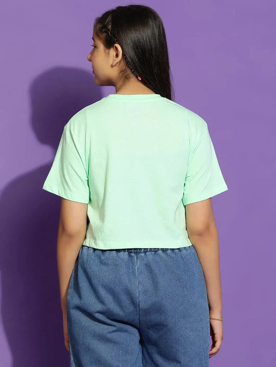 Lil Tomatoes Girls Cotton Crop Top-GGT-S24-1476_LTGREEN_28