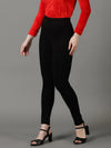 Women Black Solid Slim Fit Jeggings-AF-1898-Black