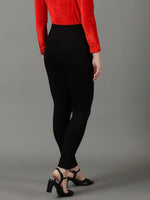 Women Black Solid Slim Fit Jeggings-AF-1898-Black