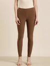 Women Coffee Brown Solid Leggings-AC-PLAIN-001-Coffeebrown