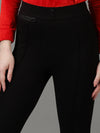 Women Black Solid Slim Fit Jeggings-AF-1898-Black