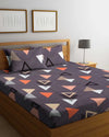 Home Sizzler 144TC Microfibre Lavender Double Bedsheet With 2 King Size Pillow Covers