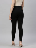 Women Solid Black Slim Fit Jeggings-AF-2266-Black