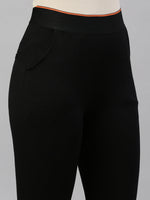 Women Solid Black Slim Fit Jeggings-AF-2266-Black
