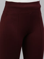 Women Solid Maroon Slim Fit Jeggings-AF-2269-Maroon