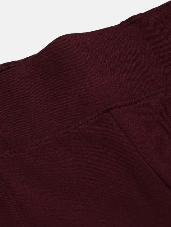 Women Solid Maroon Slim Fit Jeggings-AF-2269-Maroon