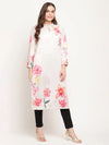 Ahalyaa Women Beige Velvet Digital Print Kurta-AHKUVLDP-905