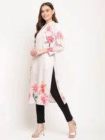 Ahalyaa Women Beige Velvet Digital Print Kurta-AHKUVLDP-905