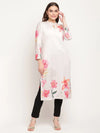 Ahalyaa Women Beige Velvet Digital Print Kurta-AHKUVLDP-905