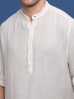 Men White Solid Slim Fit Casual Kurta-Amiya-3314-White