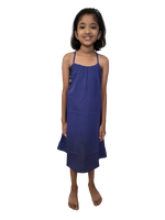 Girls A-Line Dress with Shoulder Tie-Up Straps