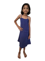 Girls A-Line Dress with Shoulder Tie-Up Straps