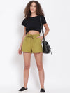 Olive Green Knot Me Up Shorts