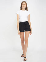 The Dark Side Women's Solid Linen Blend Shorts