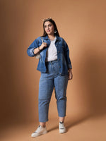 Women Navy Wash Denim Jacket-SFJCKT6952