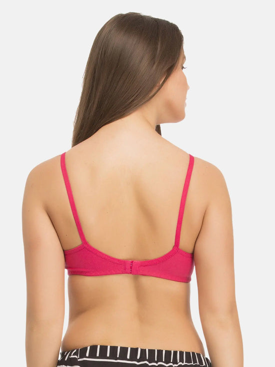 Clovia Cotton Rich Non Padded Wirefree T-shirt Bra In Hot Pink
