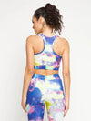 Clovia Medium Impact Padded Non-Wired Marble Print Sports Bra in Multicolour with Removable Cups