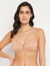 Clovia Non-Padded Non-Wired Full Coverage T-shirt Bra in Nude Colour - Cotton Rich
