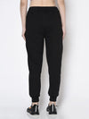 Rigo Women Black Zippered With Patch Pocket Terry Jogger