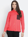 Ruby Red Colour Women Shirt