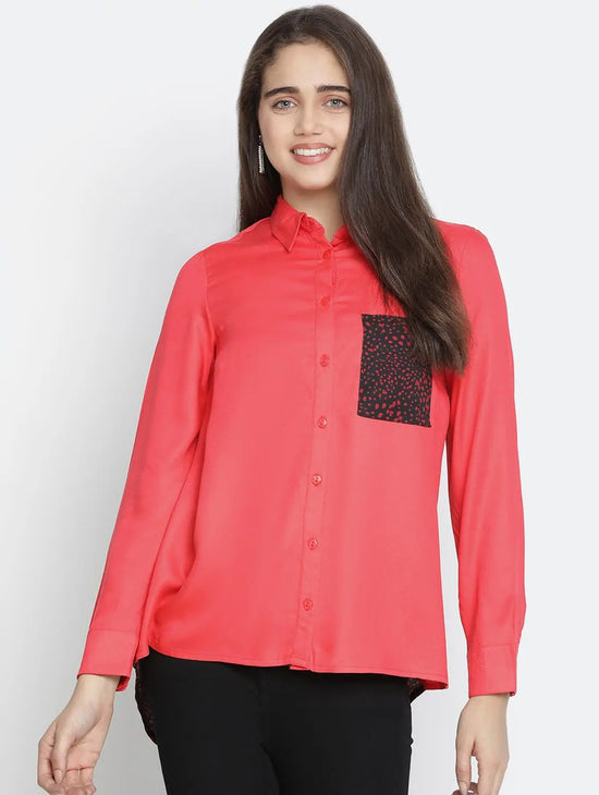 Ruby Red Colour Women Shirt