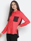 Ruby Red Colour Women Shirt