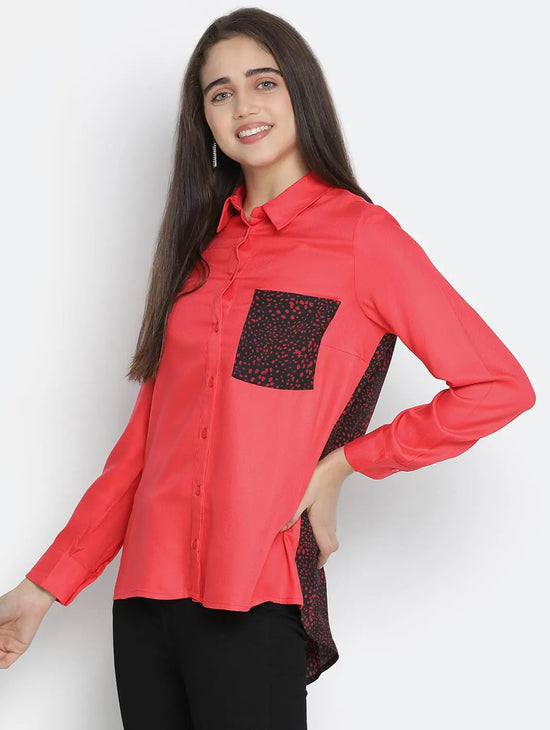 Ruby Red Colour Women Shirt