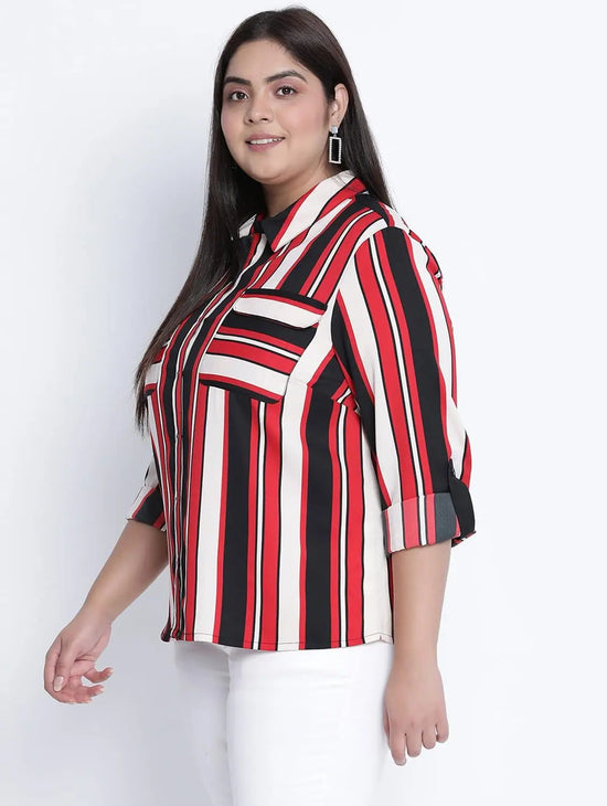 Efantic Strpes Plus Size Shirt