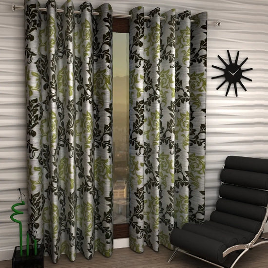 Home Sizzler 2 Piece Homely Eyelet Polyester Curtain Set