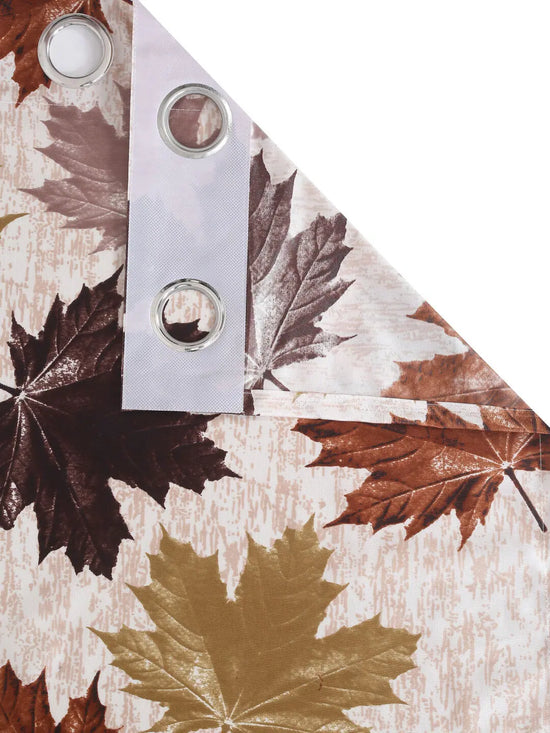 Home Sizzler 2 Piece 3D Maple Polyester Curtain Set
