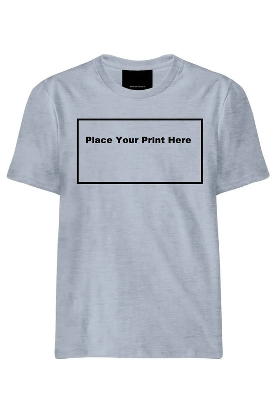 Men's Round Neck-Grey Melange 100% Cotton- 160 GSM (With Print)