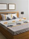 Home Sizzler Home Style 144TC Microfibre Multicolor Double Bedsheet With 2 King Size Pillow Covers