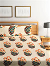 Home Sizzler Hypno Lux 144TC Microfibre Multicolor Double Bedsheet With 2 King Size Pillow Covers
