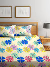 Home Sizzler SleepFX 144TC Microfibre Yellow Double Bedsheet With 2 King Size Pillow Covers