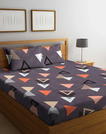 Home Sizzler Heart Of Home 144TC Microfibre Lavender Double Bedsheet With 2 King Size Pillow Covers