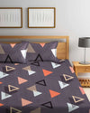 Home Sizzler Heart Of Home 144TC Microfibre Lavender Double Bedsheet With 2 King Size Pillow Covers