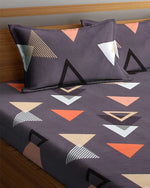 Home Sizzler Heart Of Home 144TC Microfibre Lavender Double Bedsheet With 2 King Size Pillow Covers