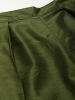 Women Olive Scalloped Lace Tulip Pants
