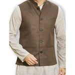 Authentics Nehru Jacket Coffee Brown