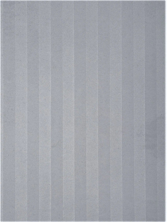 Home Sizzler 300TC Microfibre White Satin Striped Double Bedsheet with 2 King Size Pillow Covers, 90"X92"