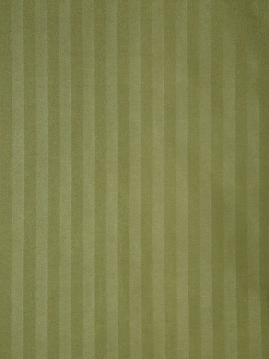 Home Sizzler 300TC Microfibre Green Satin Striped Double Bedsheet with 2 King Size Pillow Covers, 90"X92"