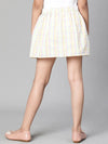 Girl check print multicolor elasticated cotton skirt