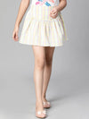 Girl check print multicolor elasticated cotton skirt